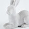 White Frosted Resin Bunny Figurines Set of 2 – Easter Bunny Tabletop Decor, Spring Home Decorations, Rabbit Statues for Living Room, Table Centerpiece, Indoor Easter Ornaments